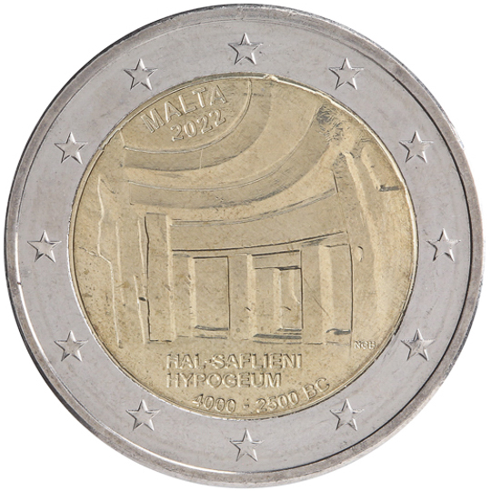 Malta 2 euro (2022) - UNESCO: Ħal Saflieni Hypogeum